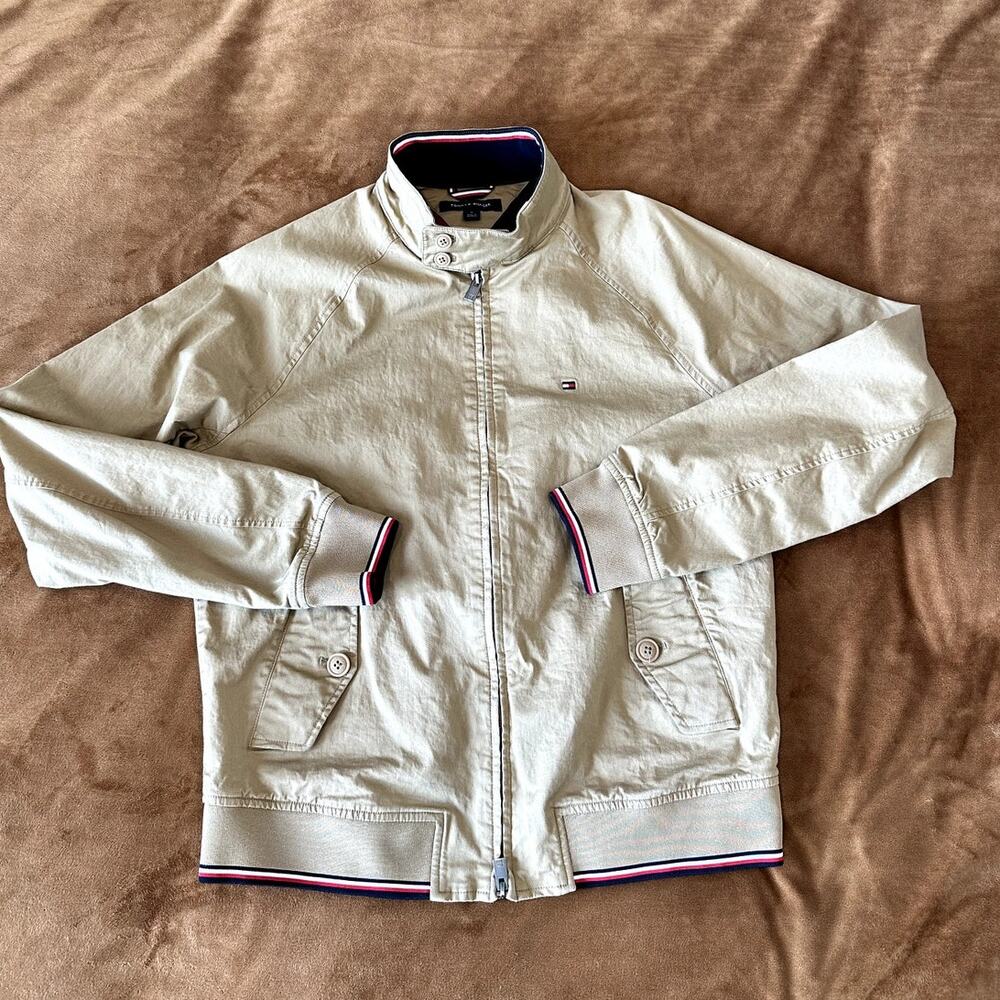 Vintage Tommy Hilfiger Harrington Jacket Medium Mens Beige Windbreaker
